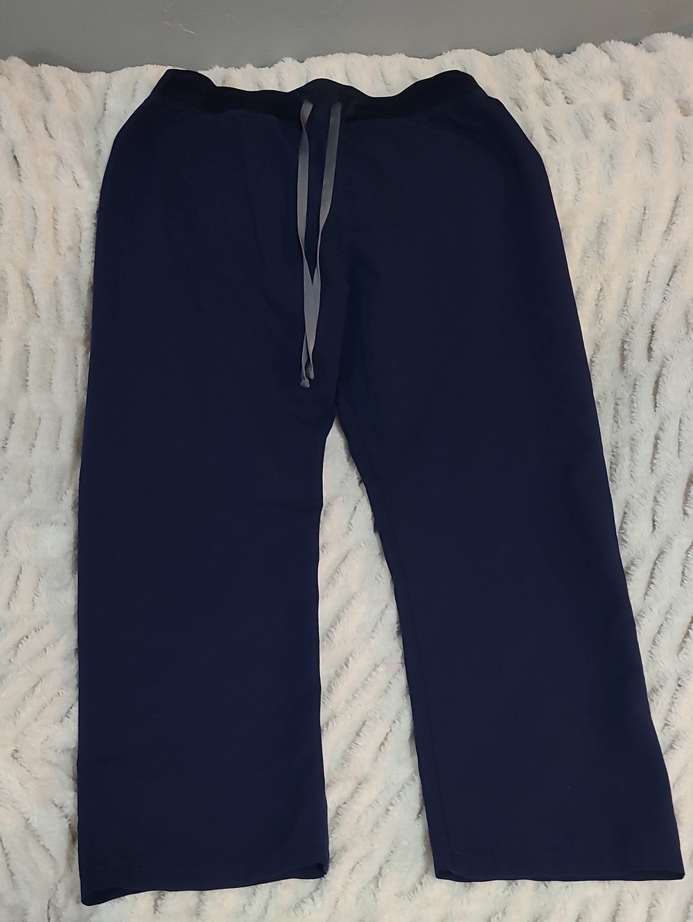 Figs Womens Navy Pants with Gray Drawstring
